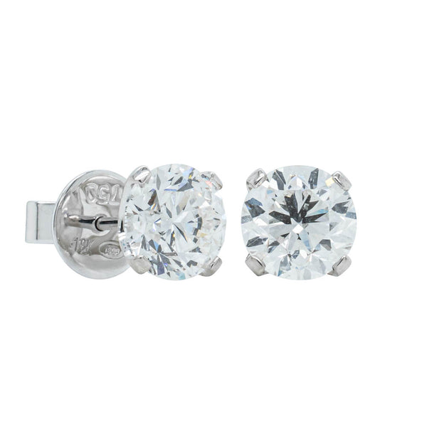 18ct White Gold 1.40ct Diamond Blossom Stud Earrings - Walker & Hall