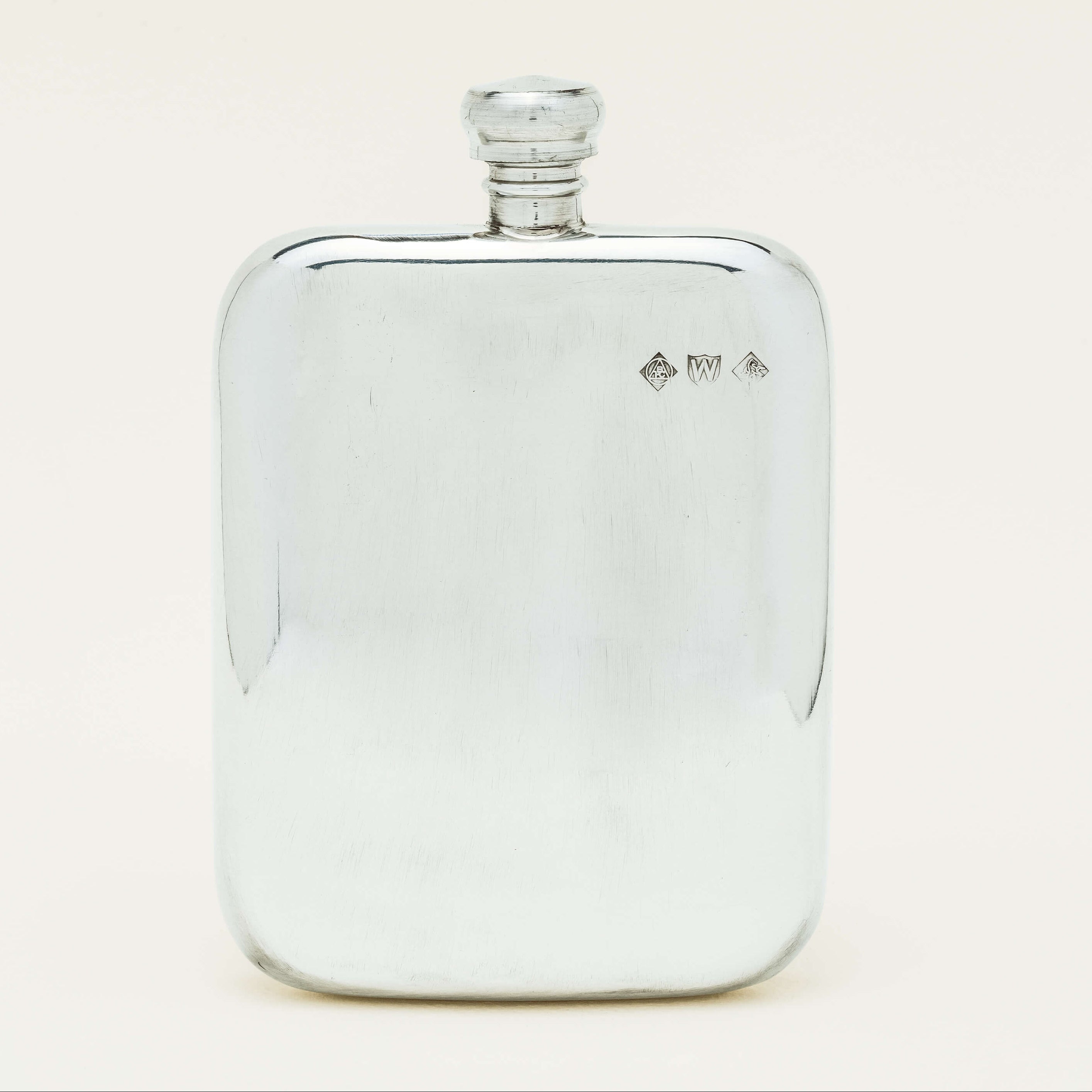 English Pewter Victorian Hip Flask - Walker & Hall