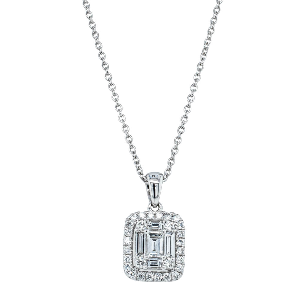 Silver baguette diamond on sale chain