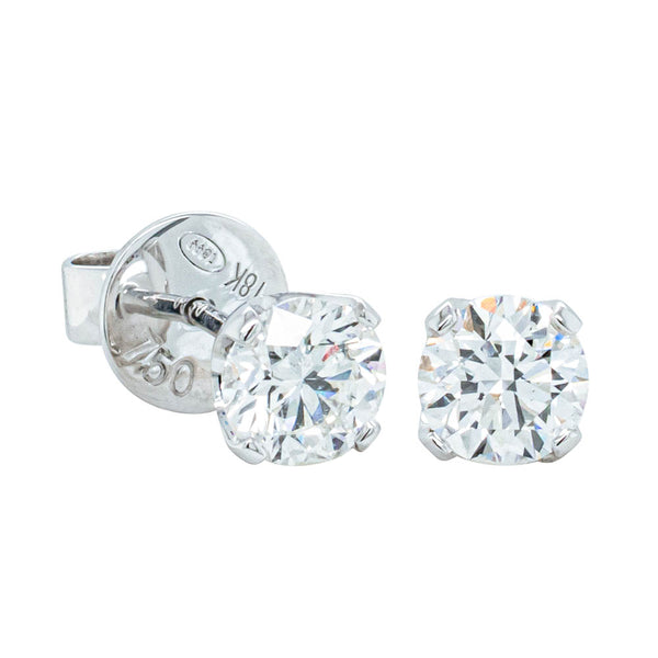 18ct White Gold 1.40ct Diamond Blossom Stud Earrings - Walker & Hall