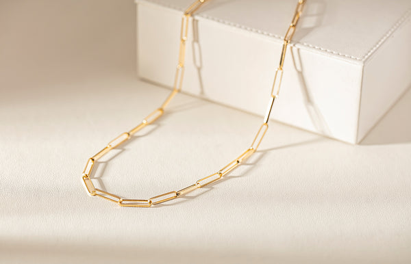 Yellow Gold Paperclip Chain