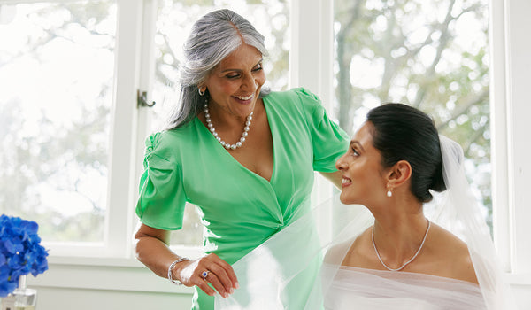 Mother & daughter on daughter's wedding day