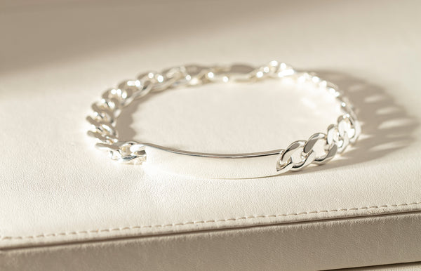 Men's Sterling Silver ID Bracelet