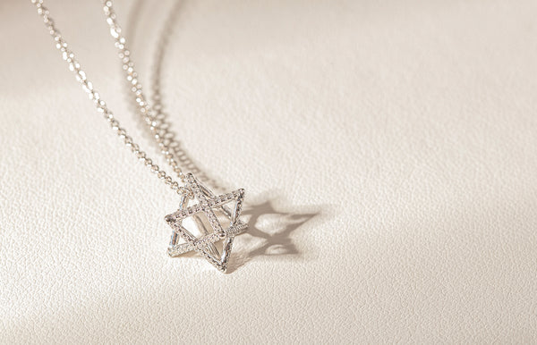 White Gold Diamond Merkaba Pendant