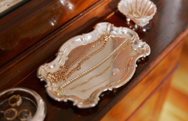 Jewellery laid out on dressing table