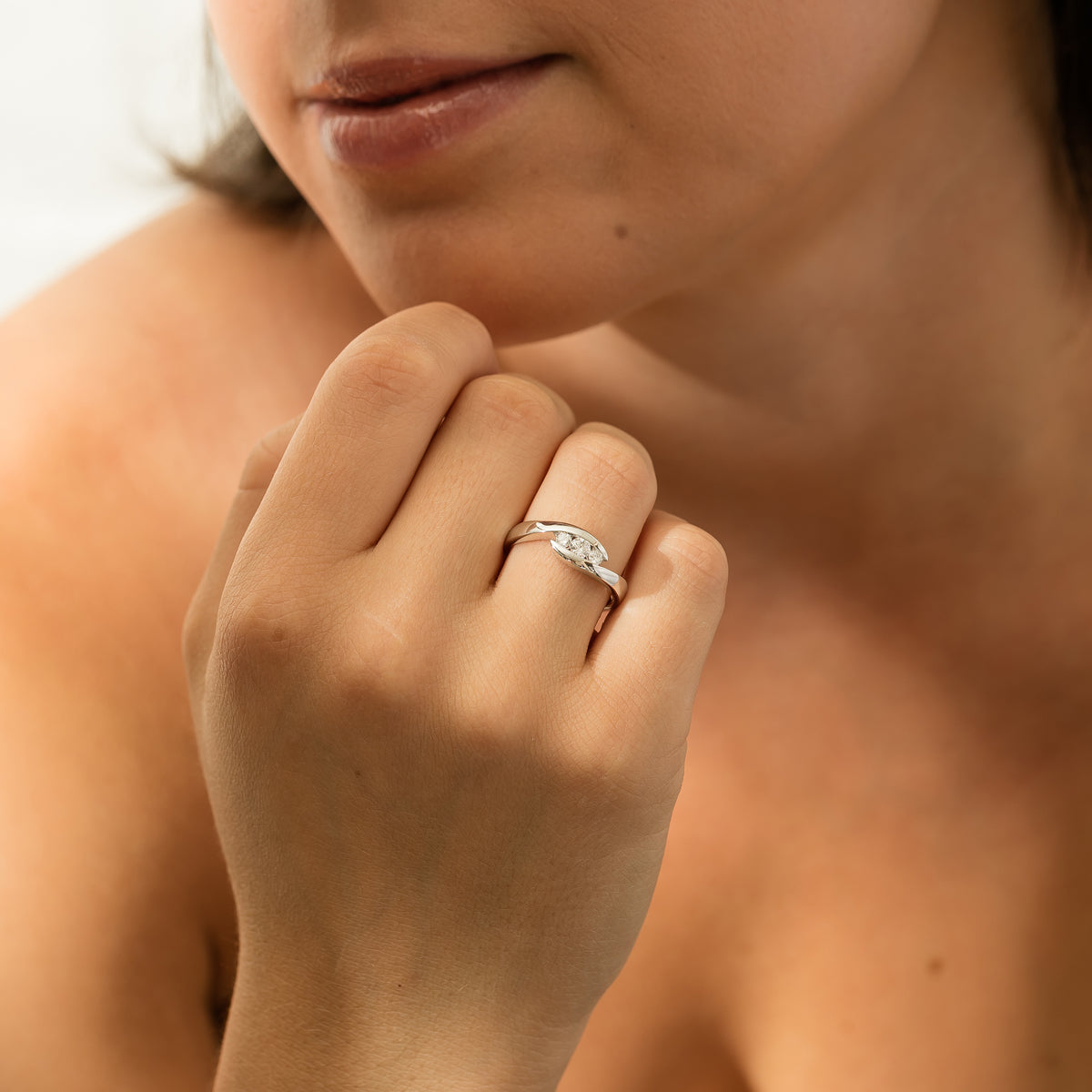 Model wearing Diamond Solstice Ring