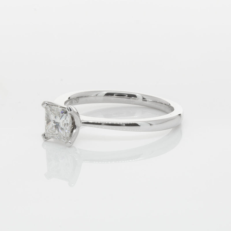 18ct White Gold .71ct Princess Cut Diamond Royale Ring-Ring-Walker & Hall
