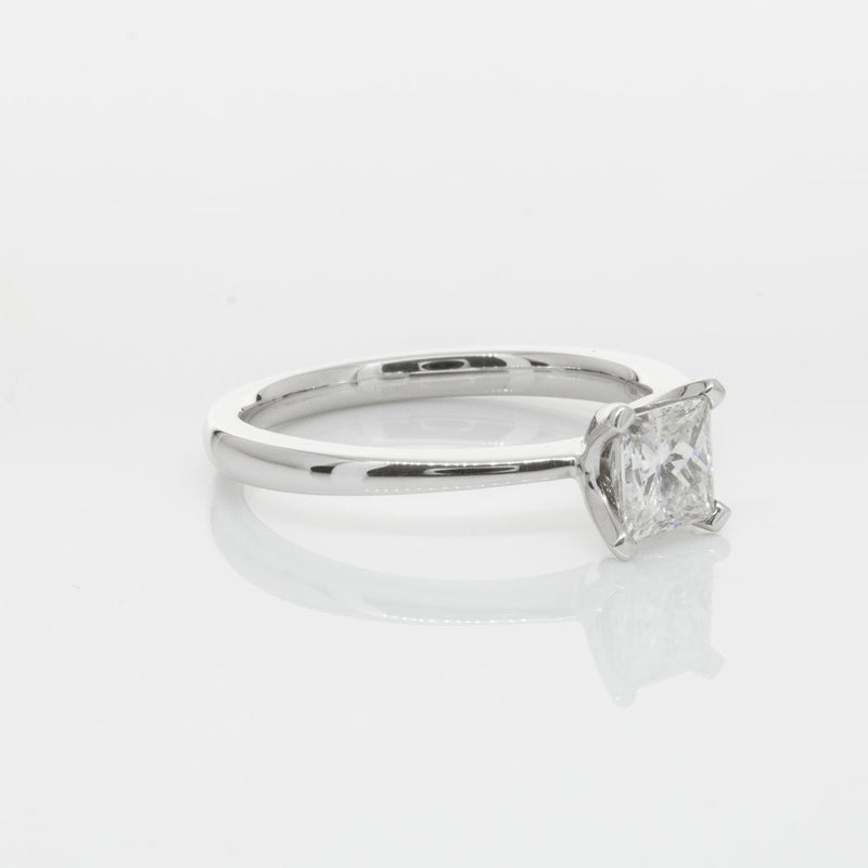 18ct White Gold .71ct Princess Cut Diamond Royale Ring-Ring-Walker & Hall
