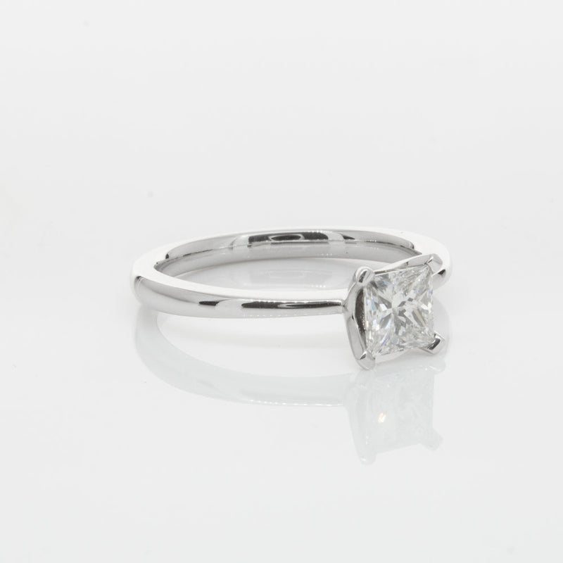 18ct White Gold .71ct Princess Cut Diamond Royale Ring-Ring-Walker & Hall