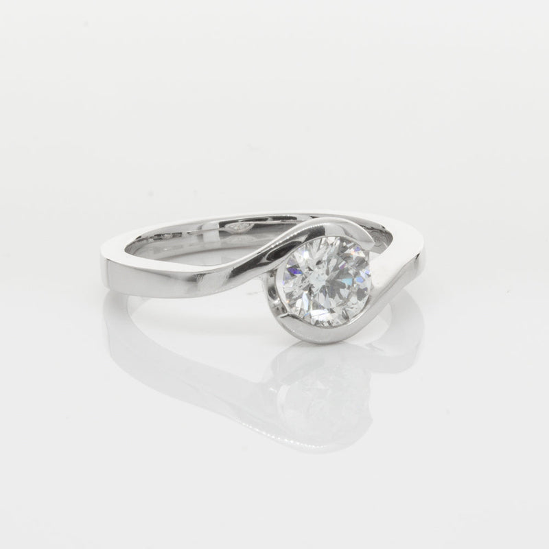 18ct White Gold .70ct Diamond Embrace Ring-Ring-Walker & Hall