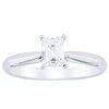18ct White Gold .72ct Emerald Cut Diamond Venetian Ring - Ring - Walker & Hall