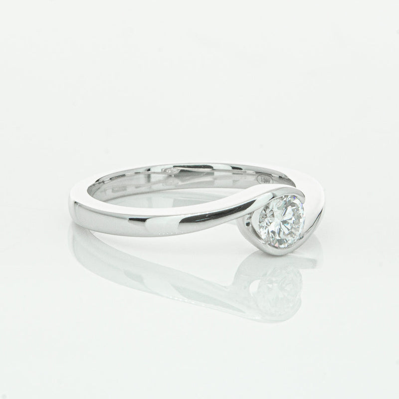 18ct White Gold .35ct Diamond Embrace Ring-Ring-Walker & Hall