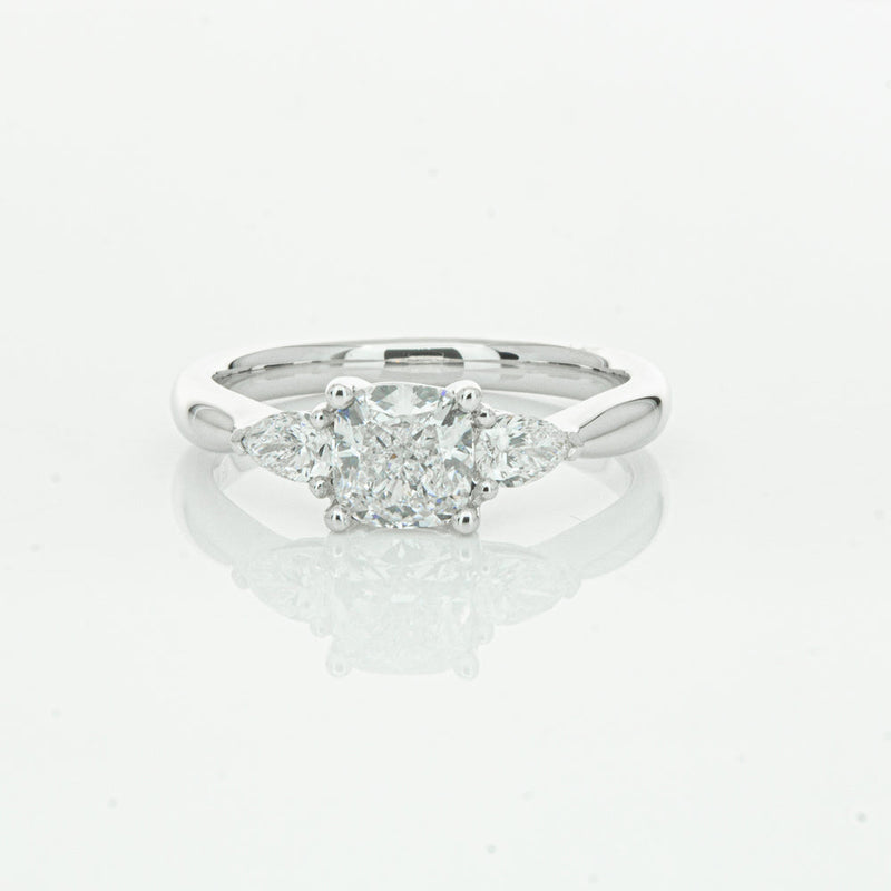 18ct White Gold 1.01ct Cushion Cut Diamond Ayla Ring-Ring-Walker & Hall