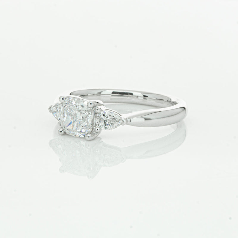 18ct White Gold 1.01ct Cushion Cut Diamond Ayla Ring-Ring-Walker & Hall