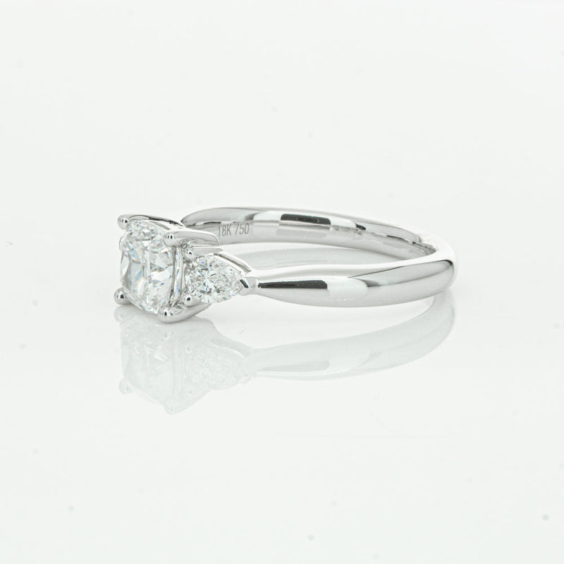 18ct White Gold 1.01ct Cushion Cut Diamond Ayla Ring-Ring-Walker & Hall