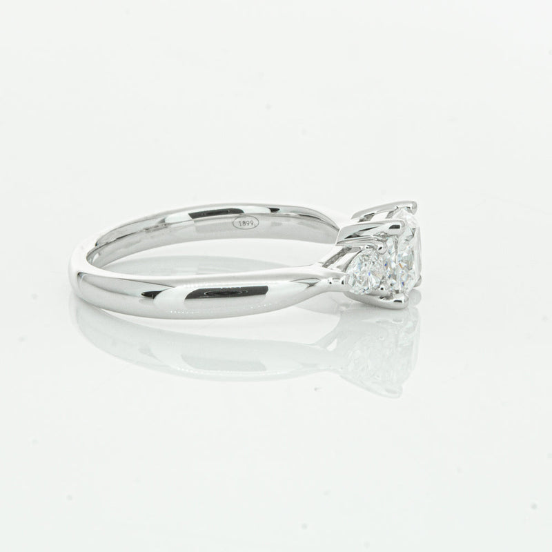 18ct White Gold 1.01ct Cushion Cut Diamond Ayla Ring-Ring-Walker & Hall