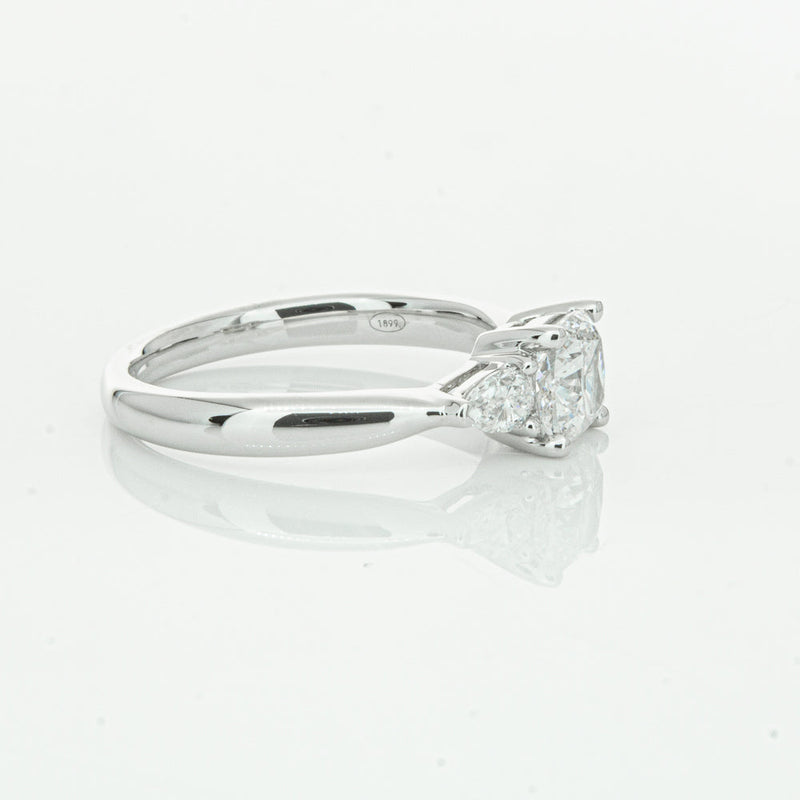 18ct White Gold 1.01ct Cushion Cut Diamond Ayla Ring-Ring-Walker & Hall