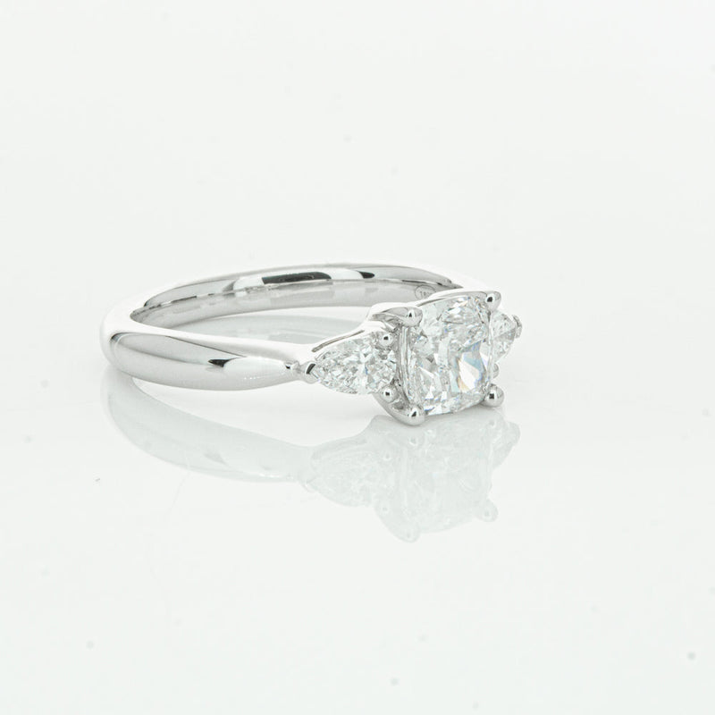 18ct White Gold 1.01ct Cushion Cut Diamond Ayla Ring-Ring-Walker & Hall
