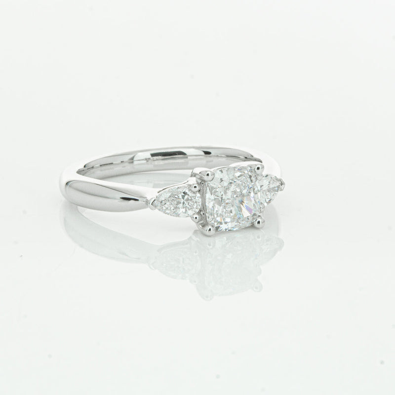 18ct White Gold 1.01ct Cushion Cut Diamond Ayla Ring-Ring-Walker & Hall
