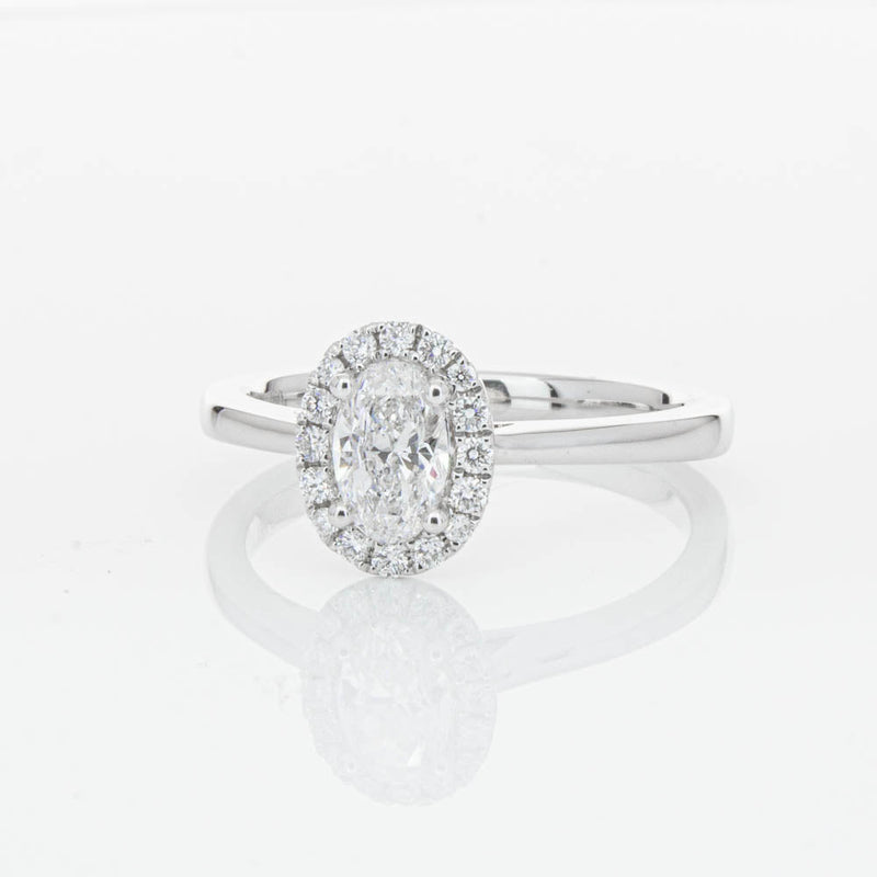 18ct White Gold .50ct Oval Cut Diamond Nina Ring-Ring-Walker & Hall