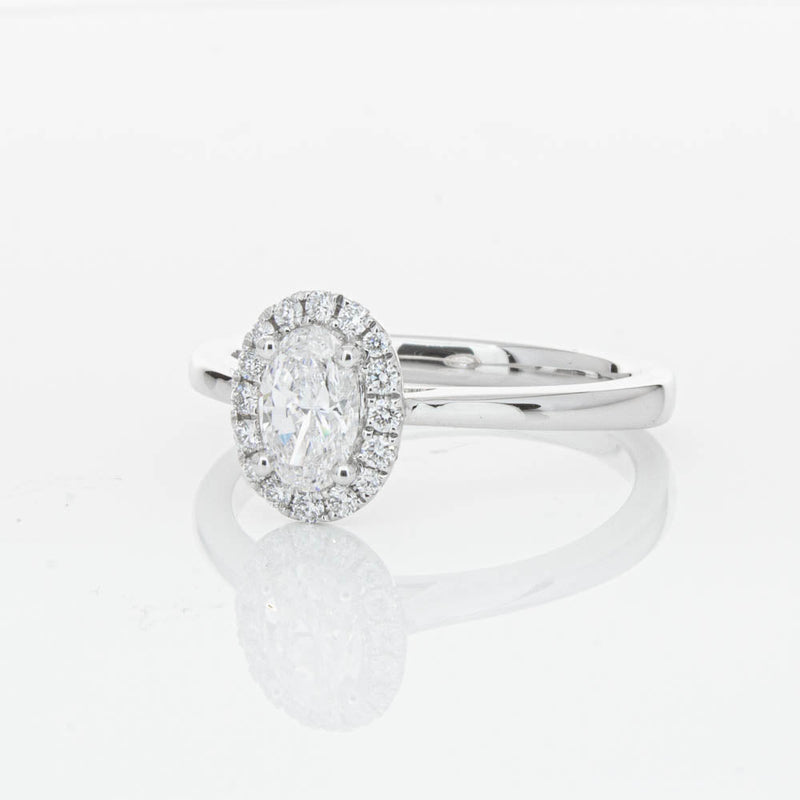 18ct White Gold .50ct Oval Cut Diamond Nina Ring-Ring-Walker & Hall