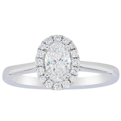 18ct White Gold .50ct Oval Cut Diamond Nina Ring-Ring-Walker & Hall