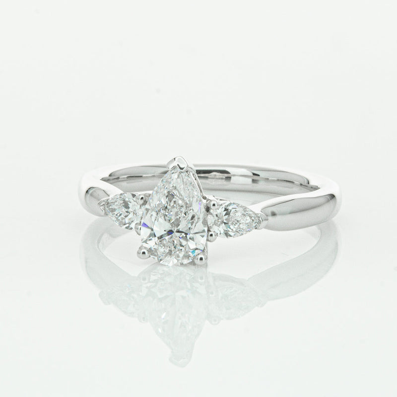 18ct White Gold .70ct Pear Cut Diamond Ayla Ring-Ring-Walker & Hall
