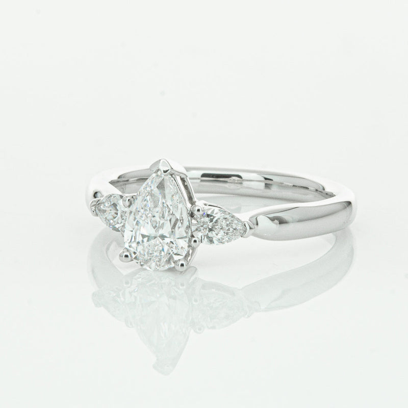 18ct White Gold .70ct Pear Cut Diamond Ayla Ring-Ring-Walker & Hall