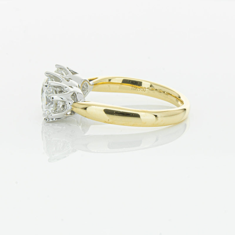 18ct Yellow Gold 2.15ct Diamond Trilogy Ring-Ring-Walker & Hall