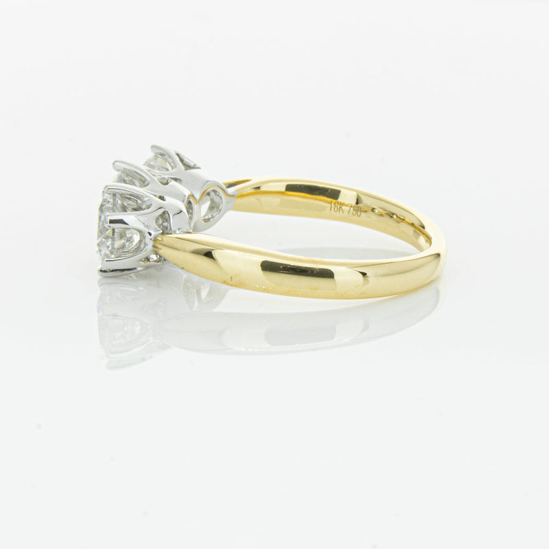 18ct Yellow Gold 2.15ct Diamond Trilogy Ring-Ring-Walker & Hall