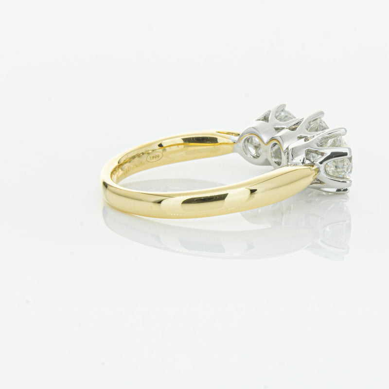 18ct Yellow Gold 2.15ct Diamond Trilogy Ring-Ring-Walker & Hall