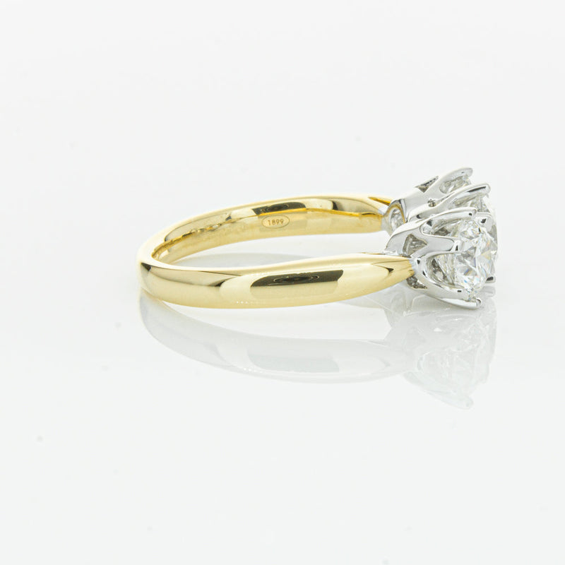 18ct Yellow Gold 2.15ct Diamond Trilogy Ring-Ring-Walker & Hall