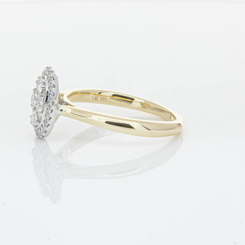 14ct Yellow Gold Diamond Oval Saturn Ring-Ring-Walker & Hall