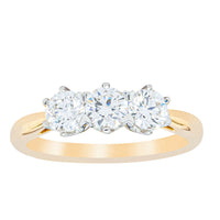 18ct Yellow Gold .93ct Diamond Trilogy Ring - Ring - Walker & Hall