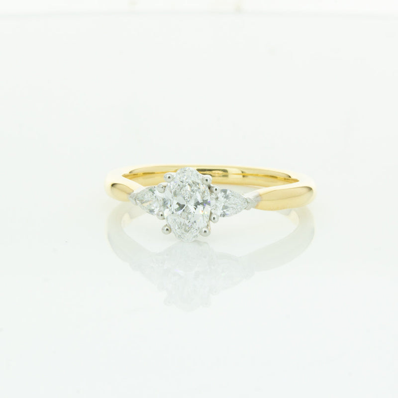 18ct Yellow Gold .50ct Oval Cut Diamond Ayla Ring-Ring-Walker & Hall