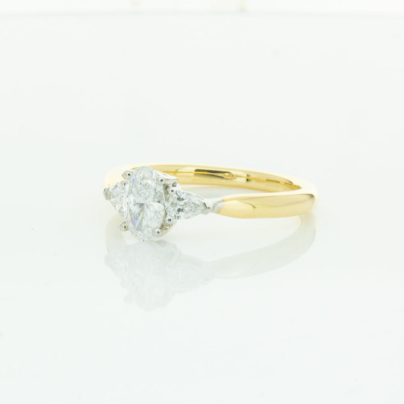 18ct Yellow Gold .50ct Oval Cut Diamond Ayla Ring-Ring-Walker & Hall
