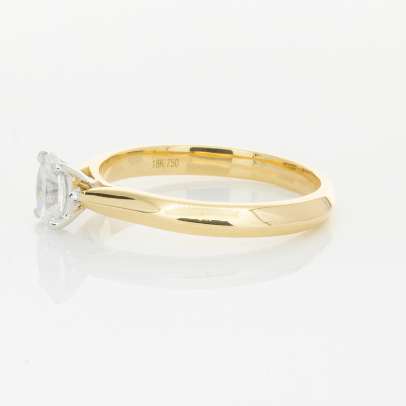 18ct Yellow Gold .50ct Oval Cut Diamond Venetian Ring-Ring-Walker & Hall