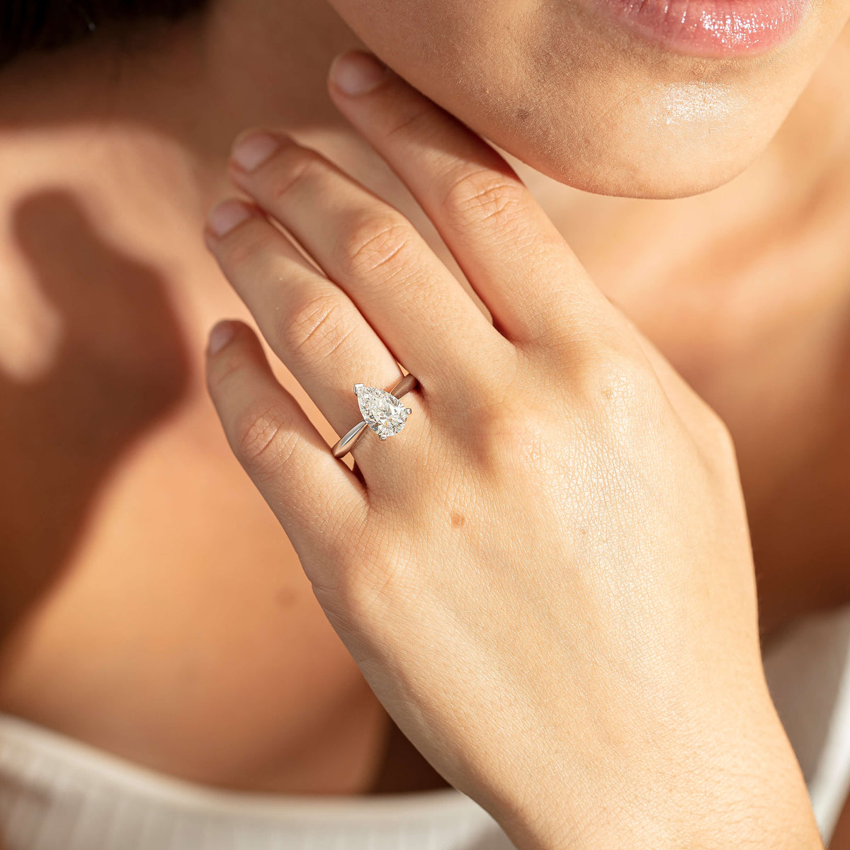 Model wearing Diamond Venetian Ring