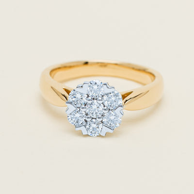 18ct Yellow Gold Diamond Lotus Ring - Ring - Walker & Hall