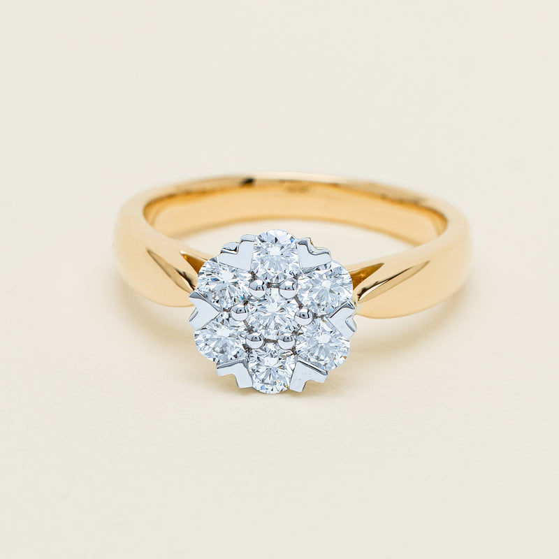 18ct Yellow Gold Diamond Lotus Ring - Ring - Walker & Hall
