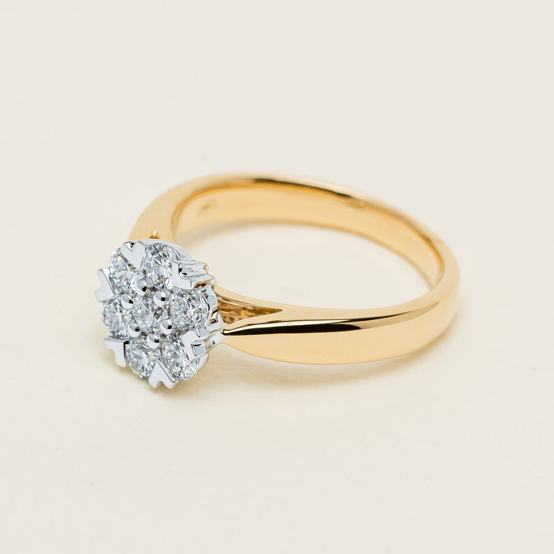 18ct Yellow Gold Diamond Lotus Ring - Ring - Walker & Hall