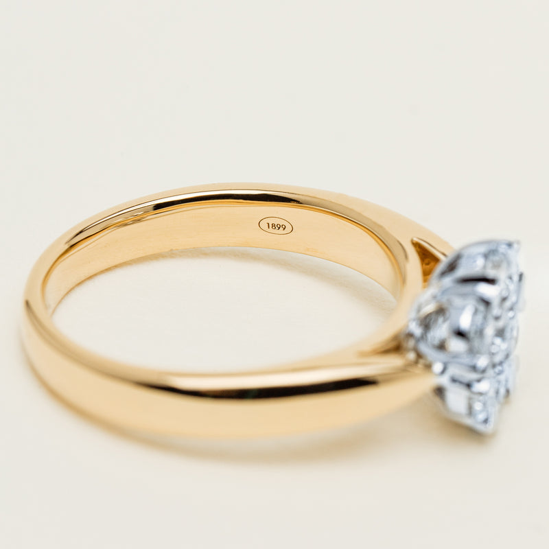 18ct Yellow Gold Diamond Lotus Ring - Ring - Walker & Hall