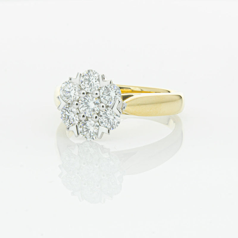 18ct Yellow Gold 1.20ct Diamond Lotus Ring-Ring-Walker & Hall