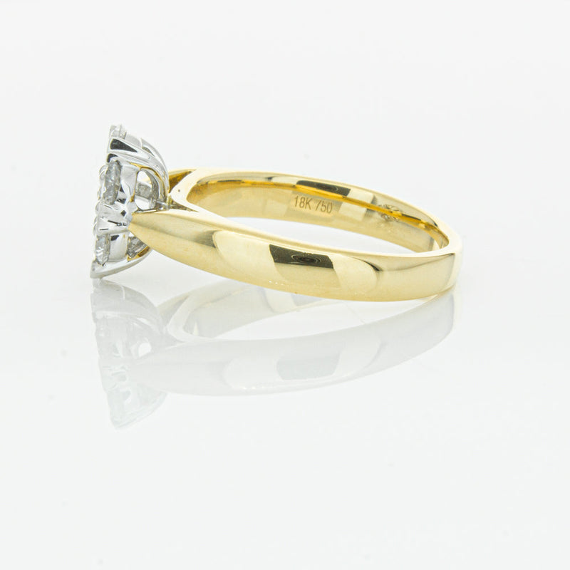 18ct Yellow Gold 1.20ct Diamond Lotus Ring-Ring-Walker & Hall