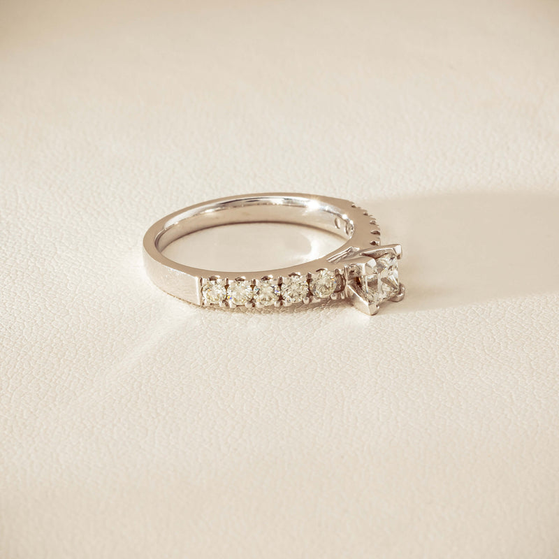 Deja Vu 18ct White Gold .40ct Princess Cut Diamond Ring - Ring - Walker & Hall