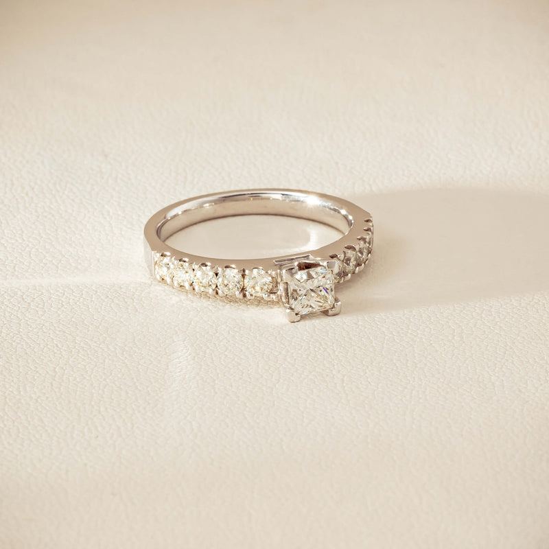 Deja Vu 18ct White Gold .40ct Princess Cut Diamond Ring - Ring - Walker & Hall