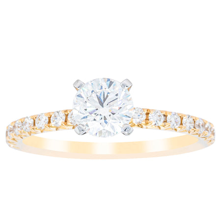 18ct Yellow Gold .70ct Diamond Comet Ring-Ring-Walker & Hall