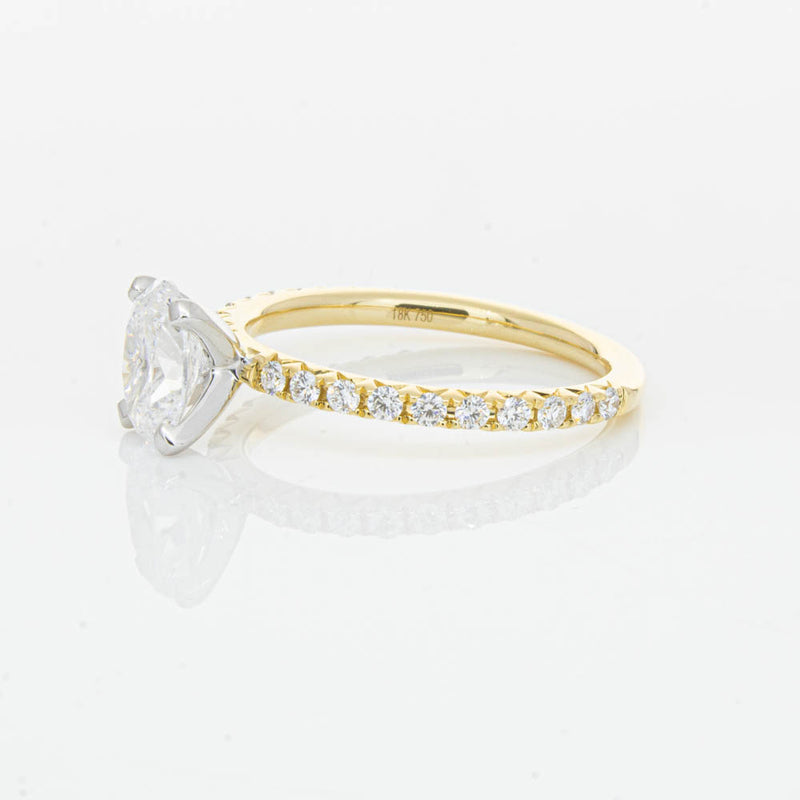 18ct Yellow Gold 1.00ct Oval Cut Diamond Comet Ring-Ring-Walker & Hall