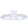 18ct White Gold .50ct Oval Cut Diamond Comet Ring - Ring - Walker & Hall