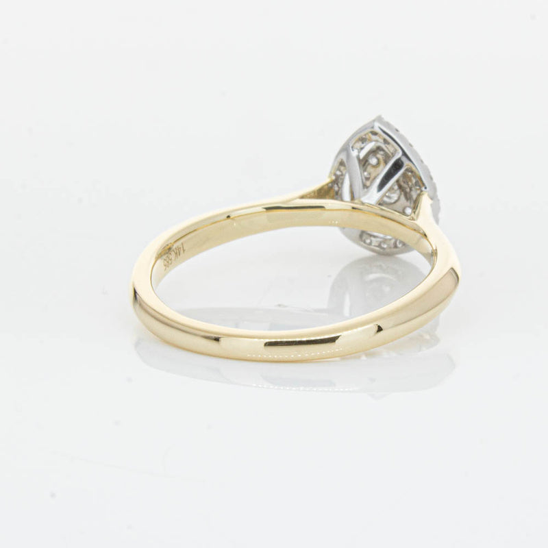 14ct Yellow Gold Diamond Pear Saturn Ring-Ring-Walker & Hall
